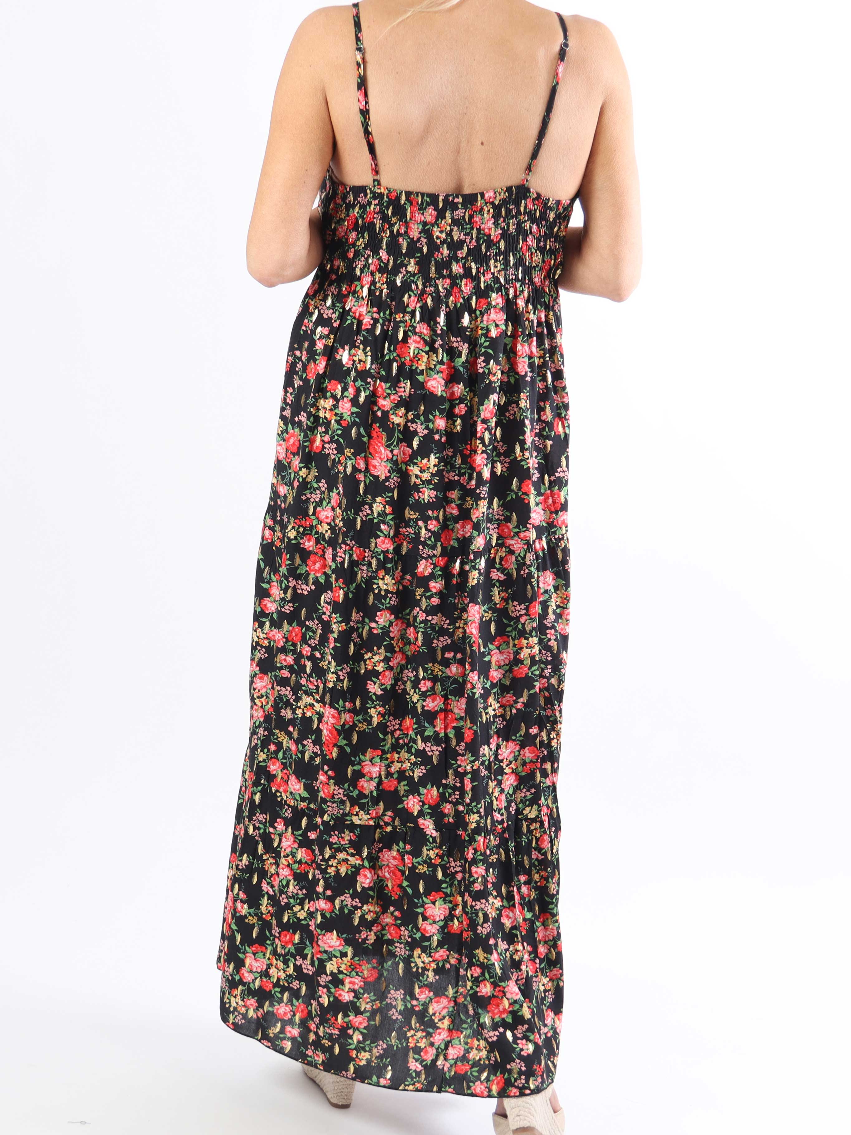 Lucie Rose - Plus size klänning med rosettmotiv och v-ringning